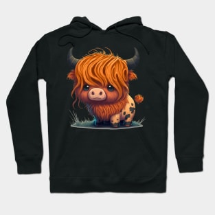 Highland Cow Cute Brown Fluffy Hoodie